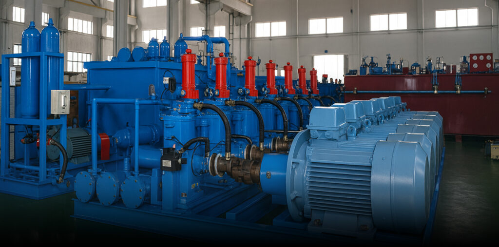 Industrial hydraulic power unit with multiple electric motors | DAYOU TECH