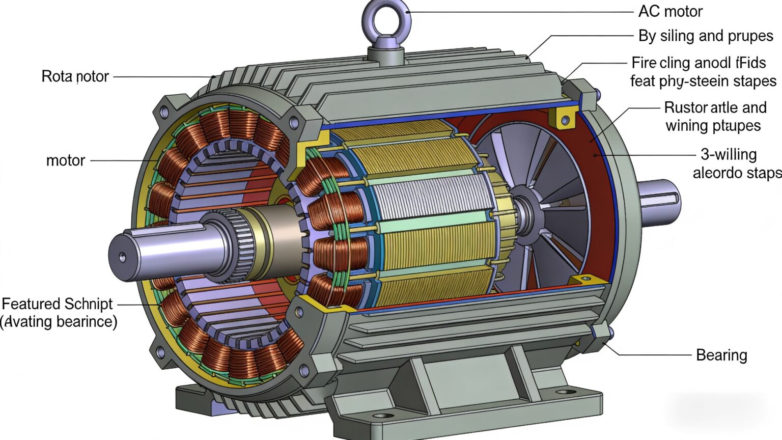 Disc Ac Rotor AC Motor Components: Stator, Rotor, Windings & Bearings-DAYOU TECH