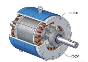 electric motor structure diagram stator rotor