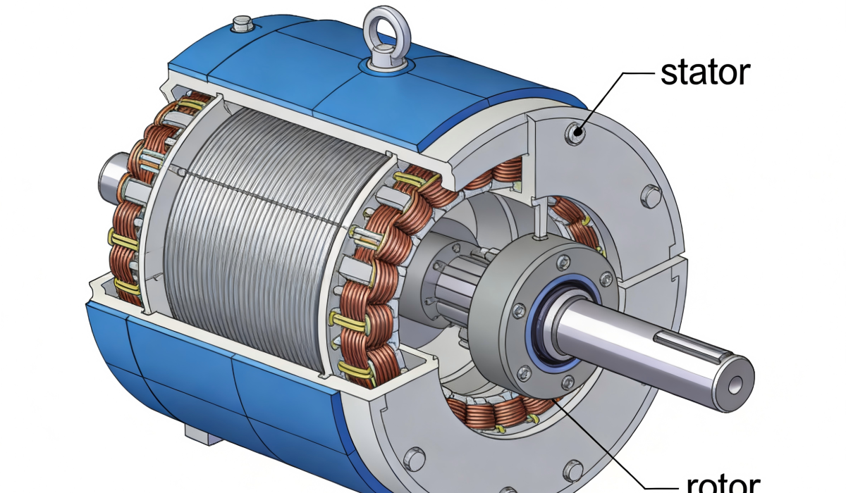 electric motor structure diagram stator rotor